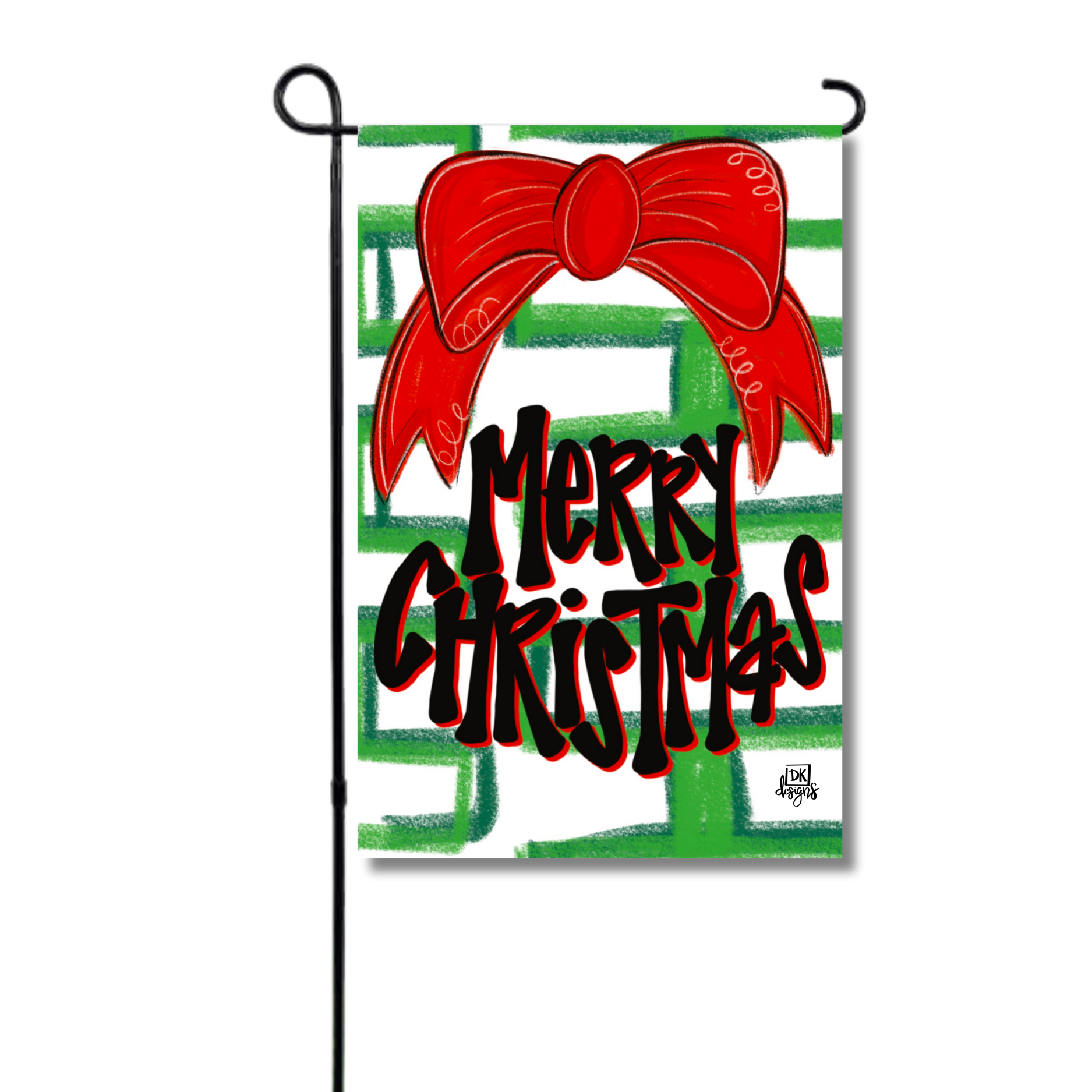 Red Bow Merry Christmas Garden Glam