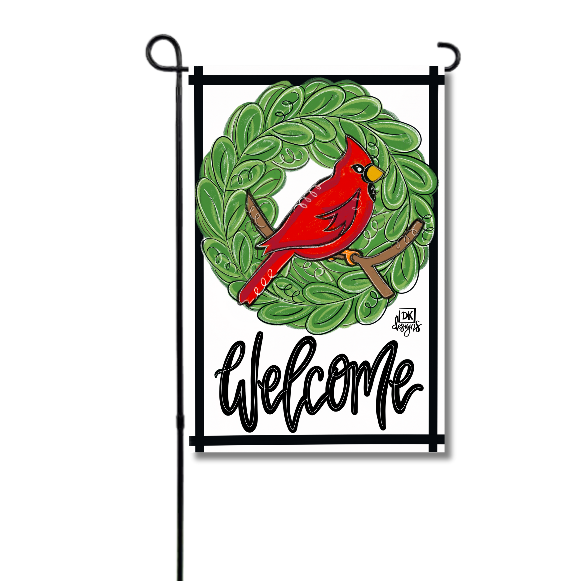 Cardinal Wreath Garden Glam
