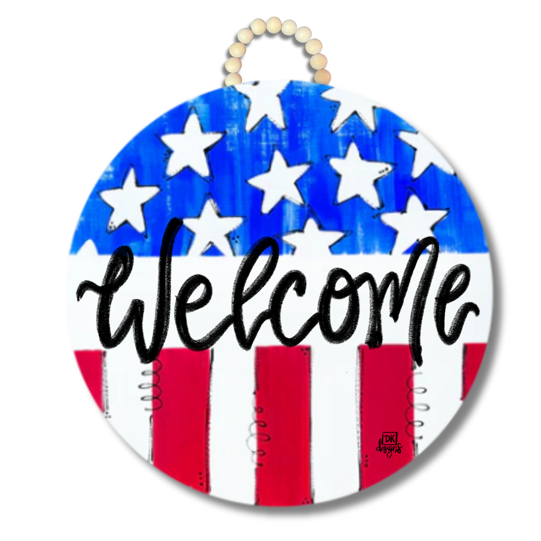 Patriotic Flag Door Hanger