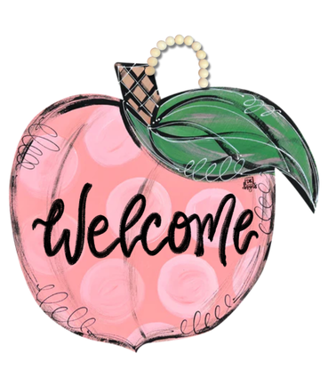 DK Large Peach "Welcome" Door Hanger