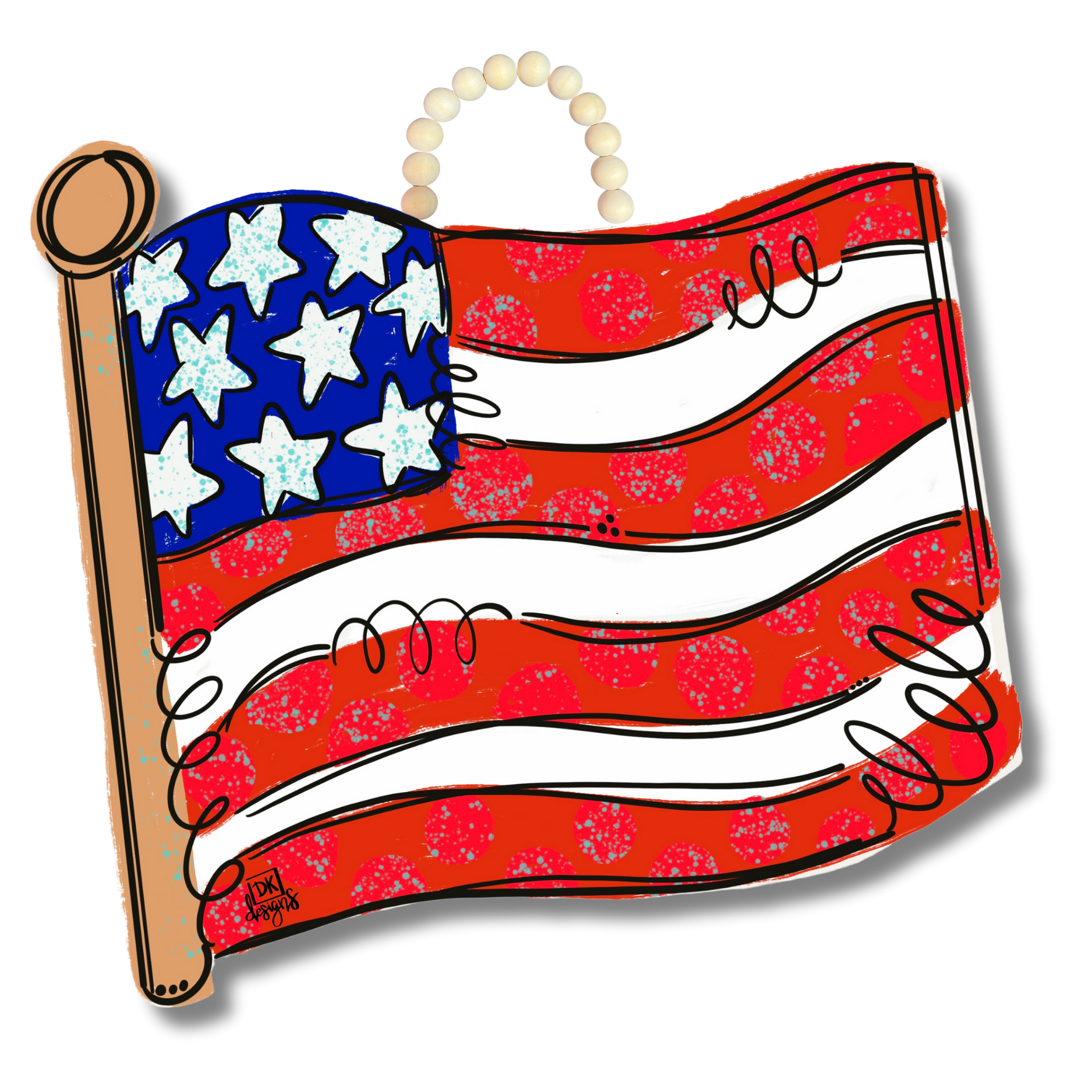 U.S. American Flag Door Hanger