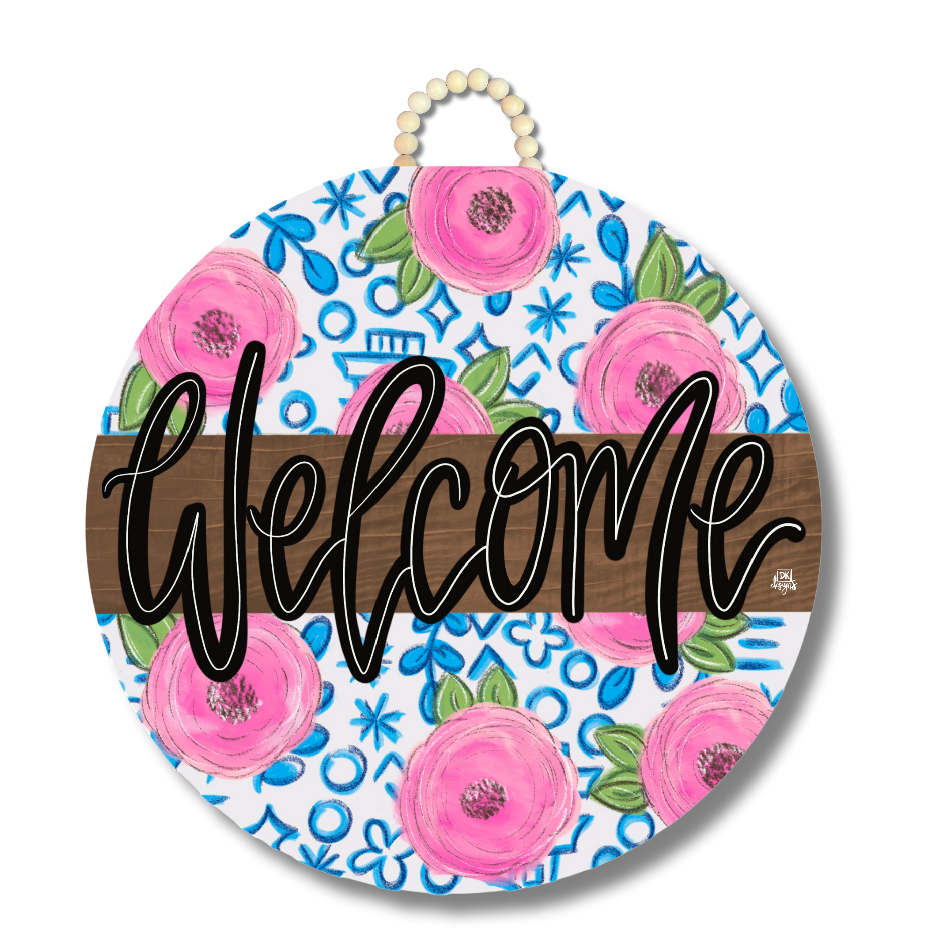 Chinoiserie Round Stained Door Hanger