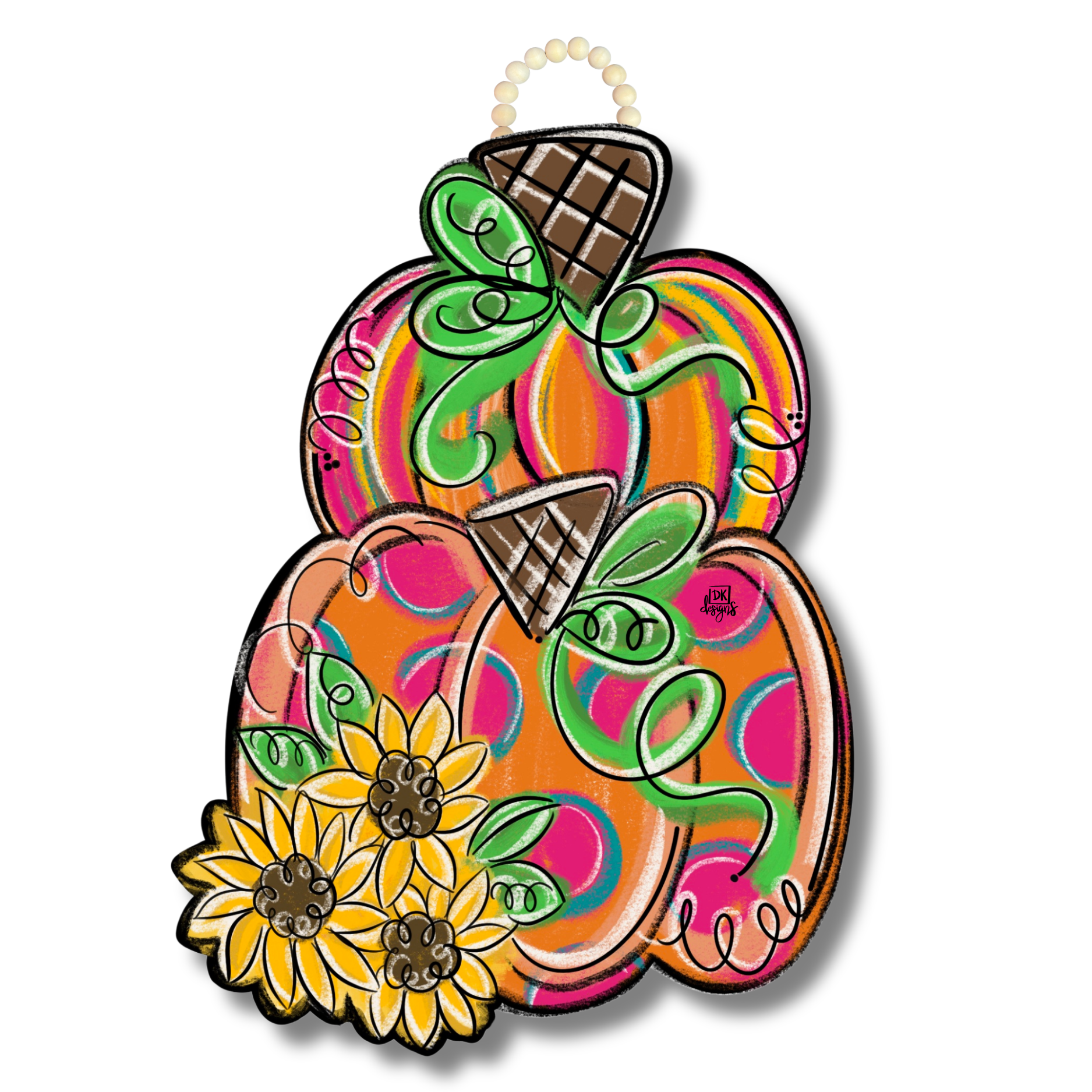 Sunflower Pumpkin Door Hanger