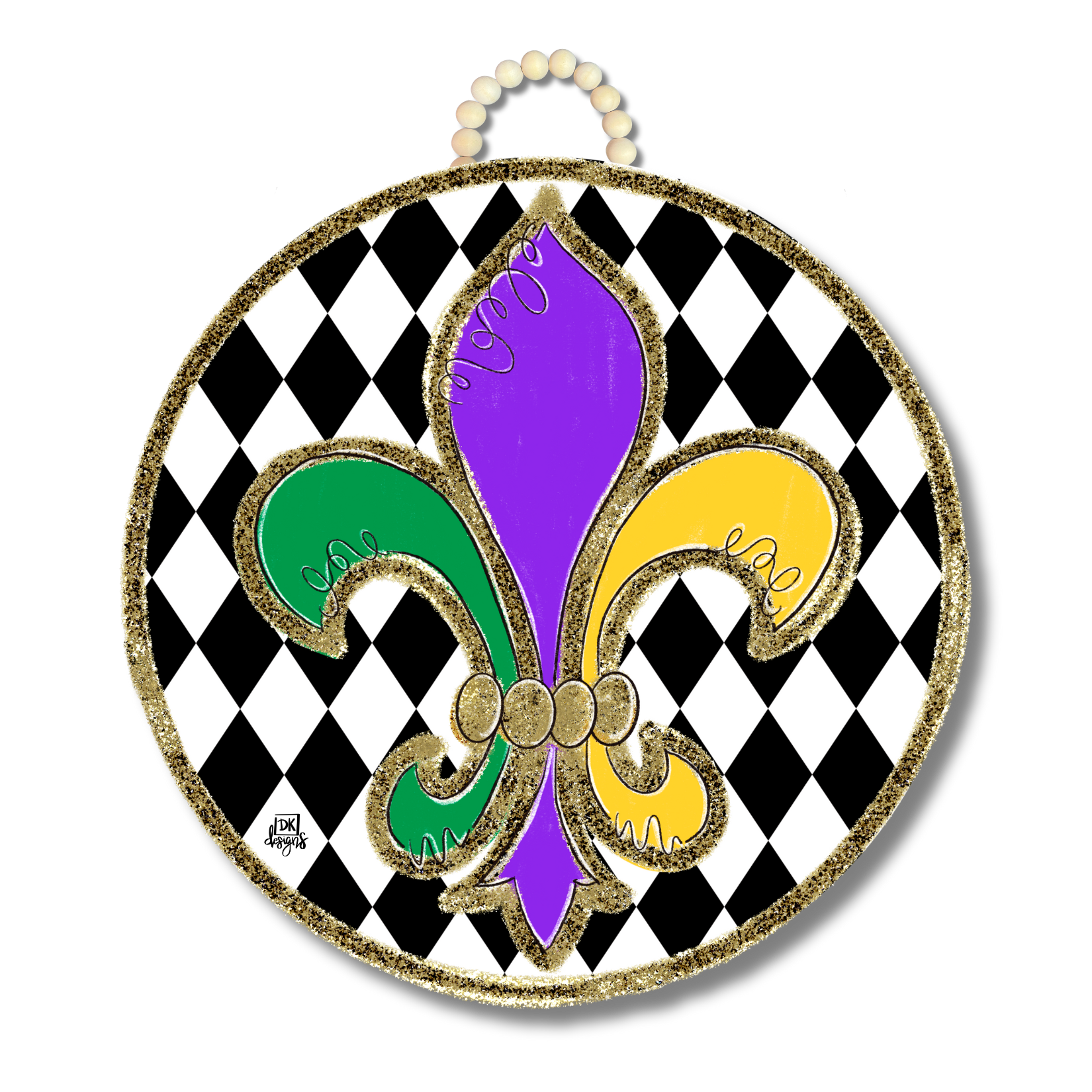 Mardi Gras Fleur-de-lis Door Hanger