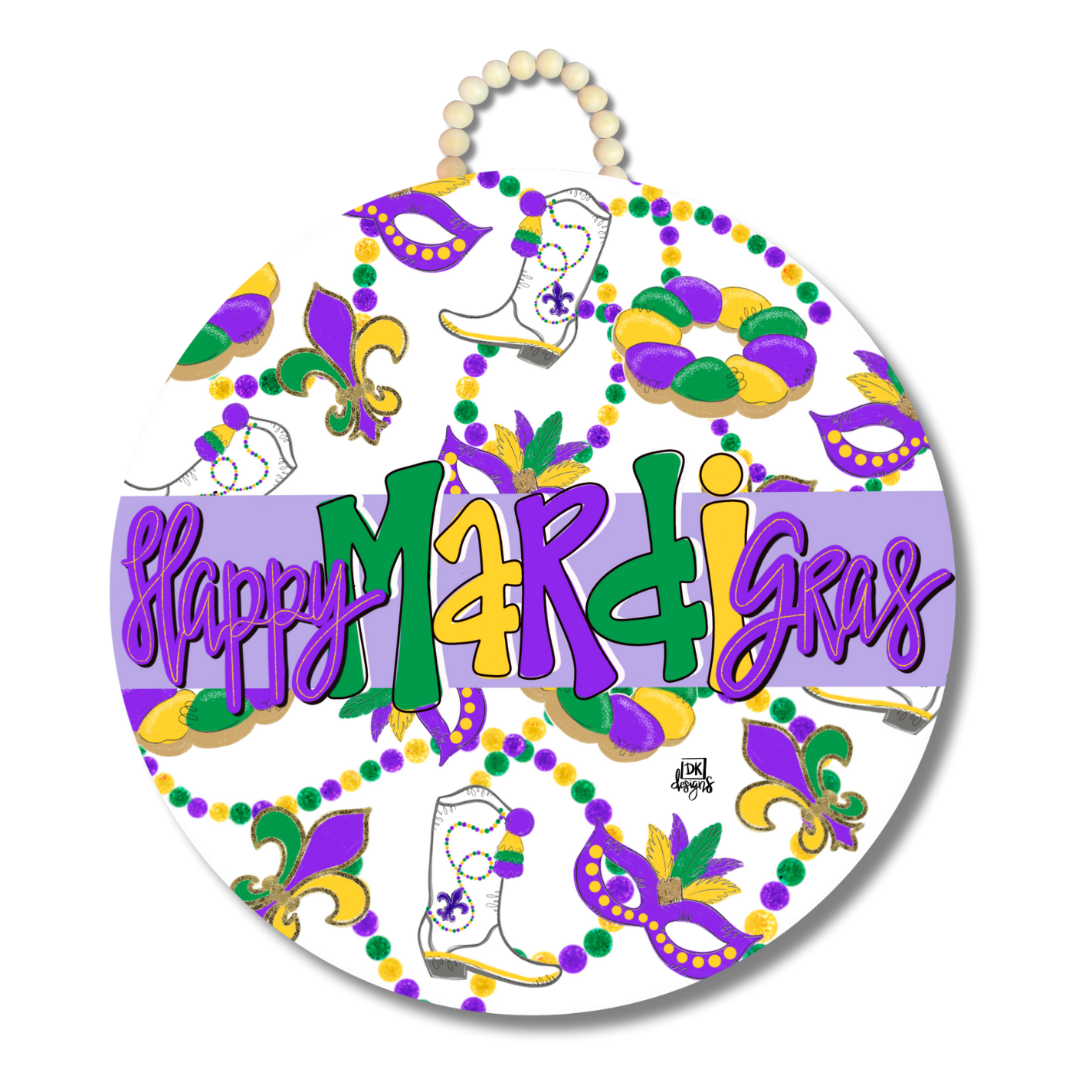Happy Mardi Gras Door Hanger