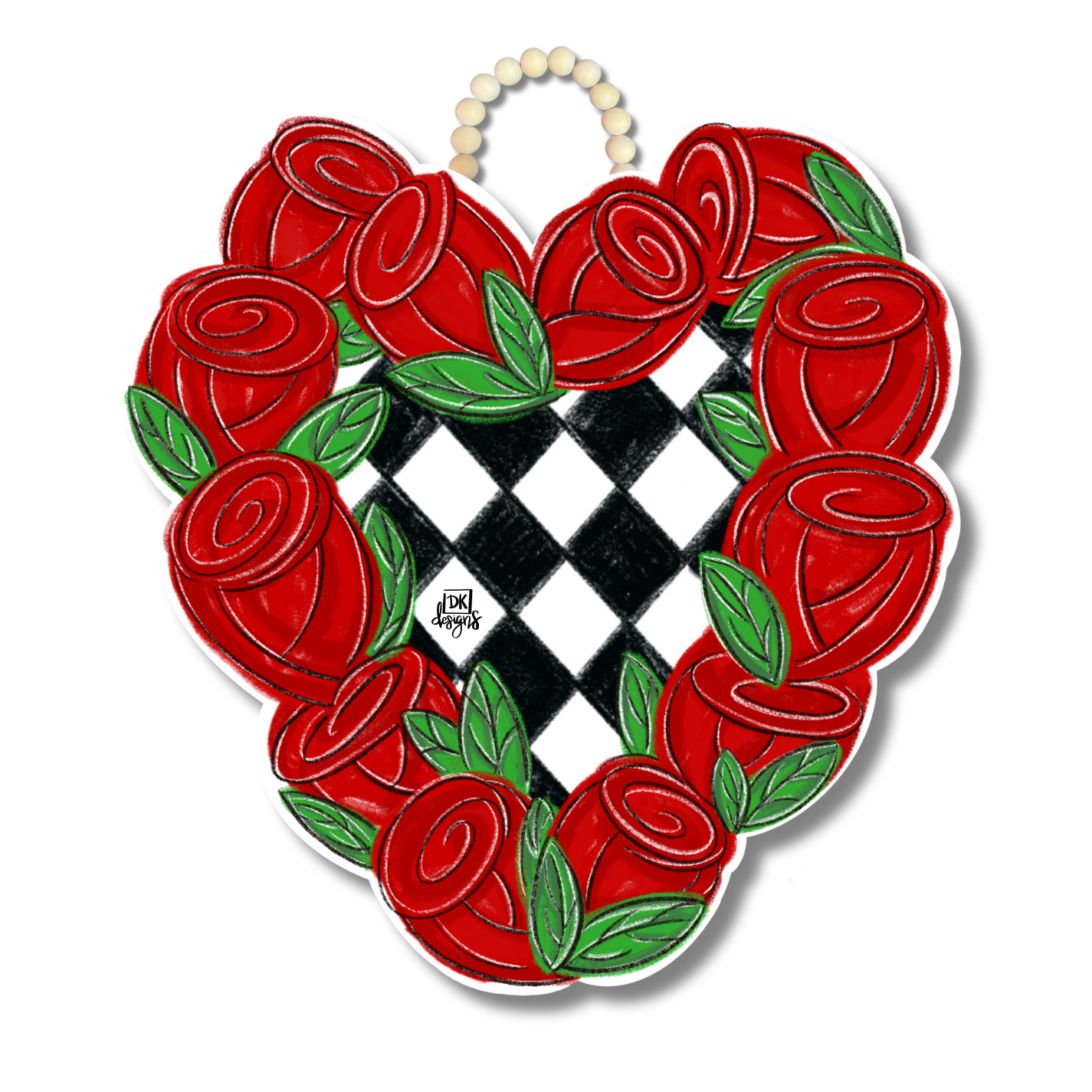 Rose Heart Door Hanger