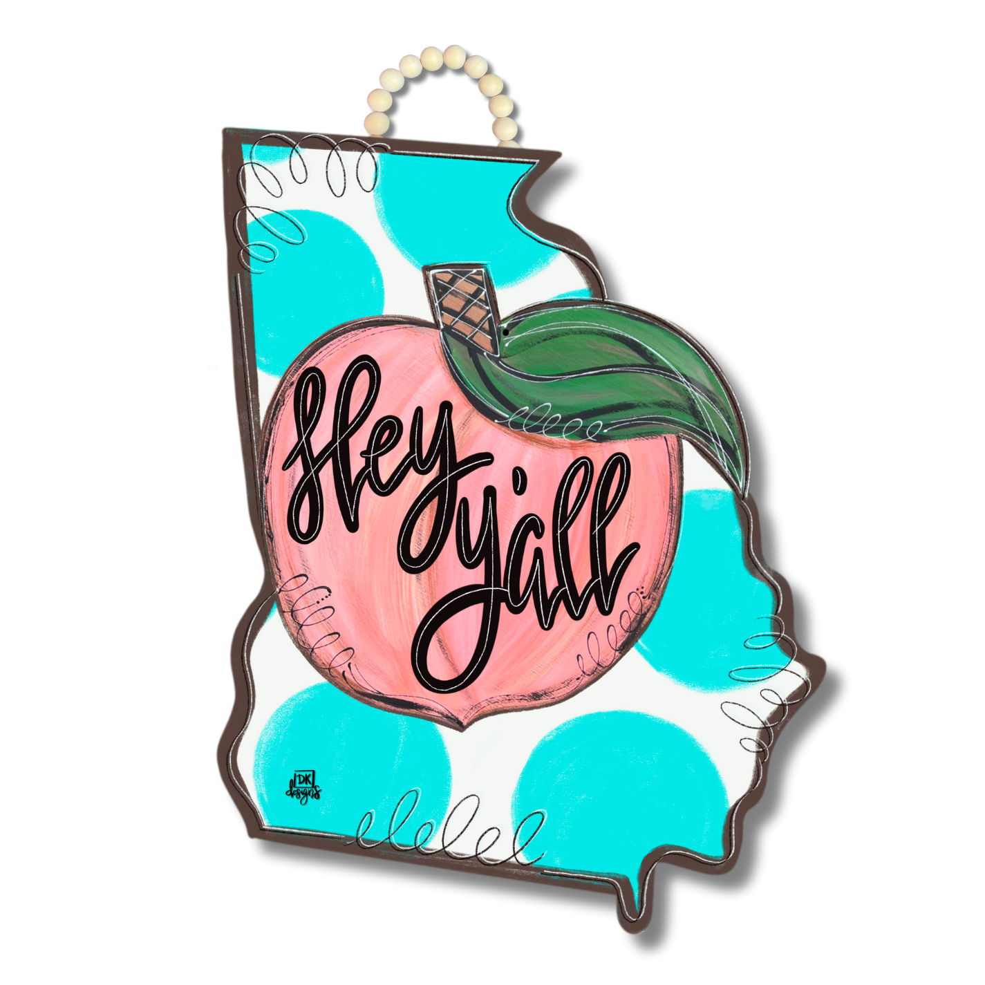 GA Peach Door Hanger