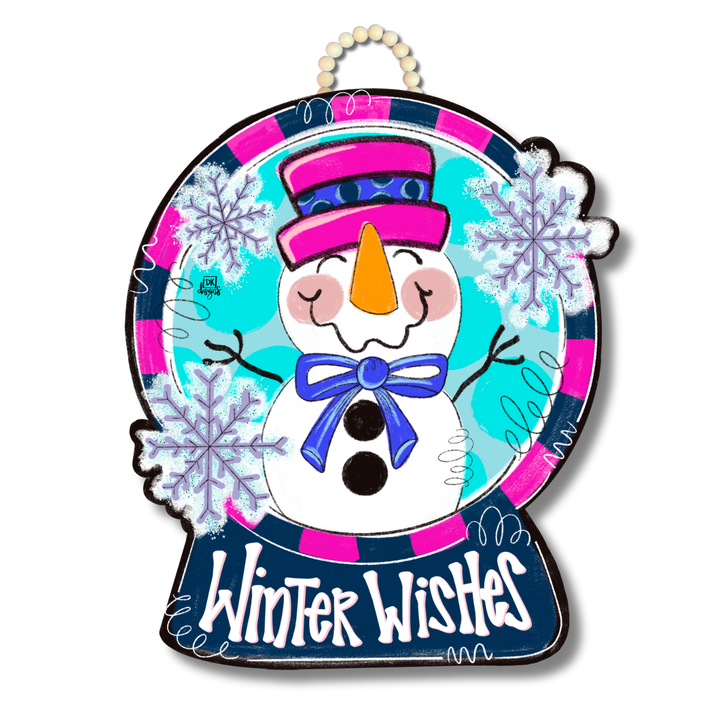 Winter Wishes Snow Globe Door Hanger