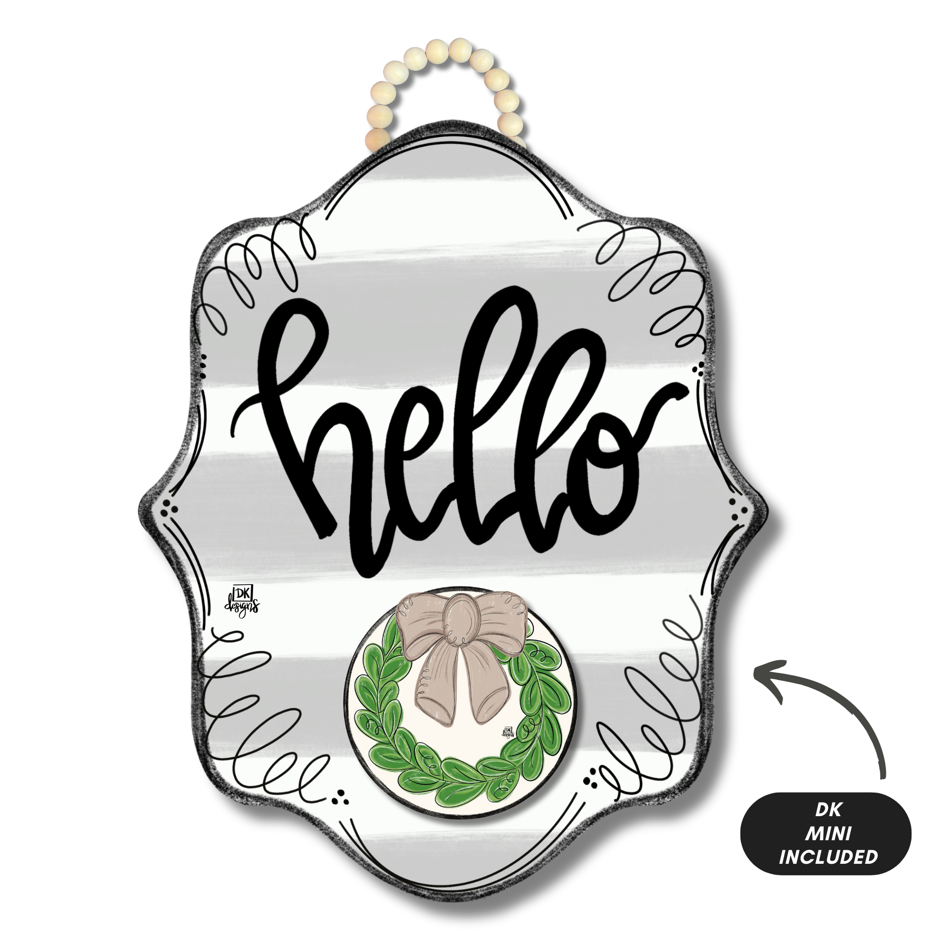 Stripe Bloom "Hello" Hanger + Mini