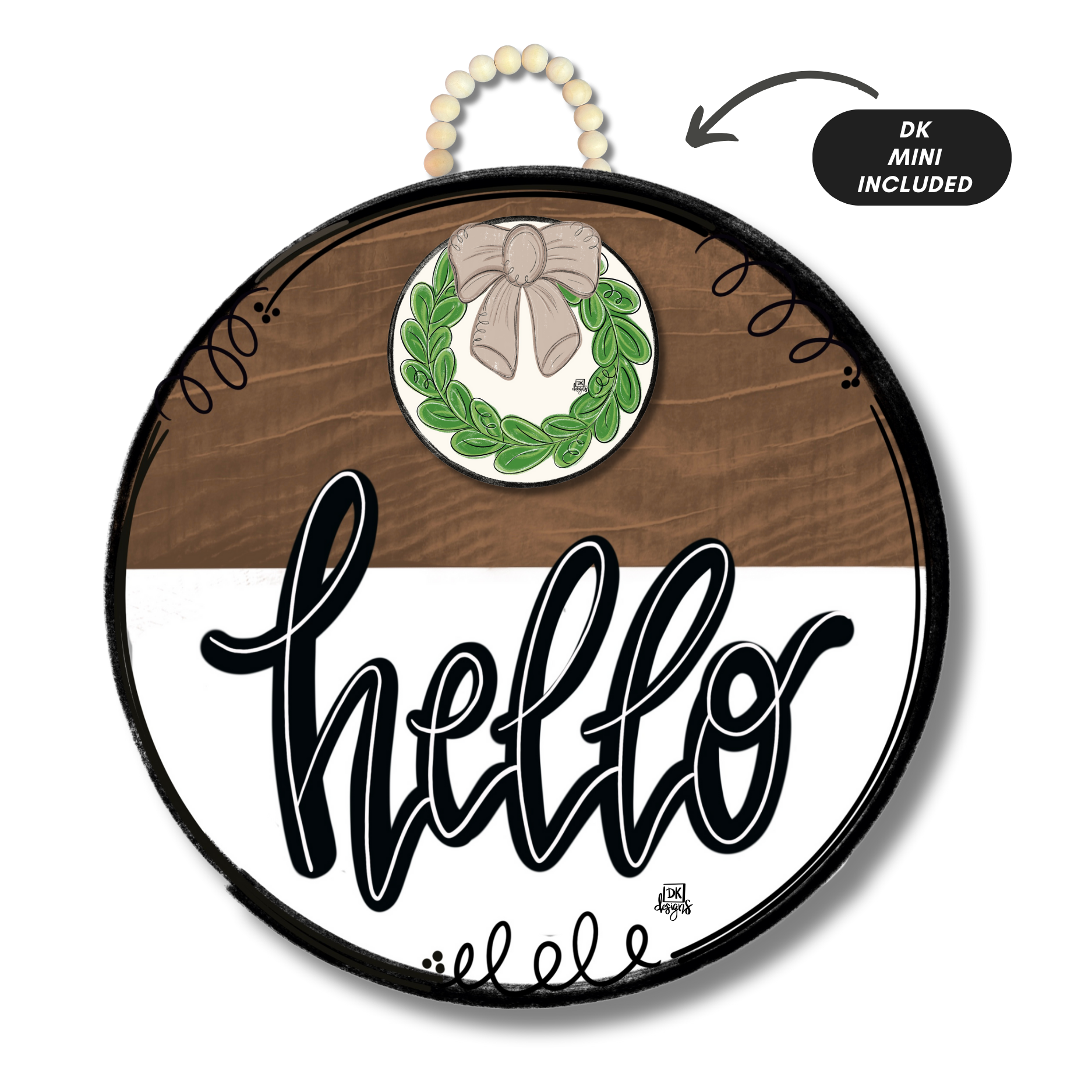 Classic Stain "Hello" Hanger + Mini