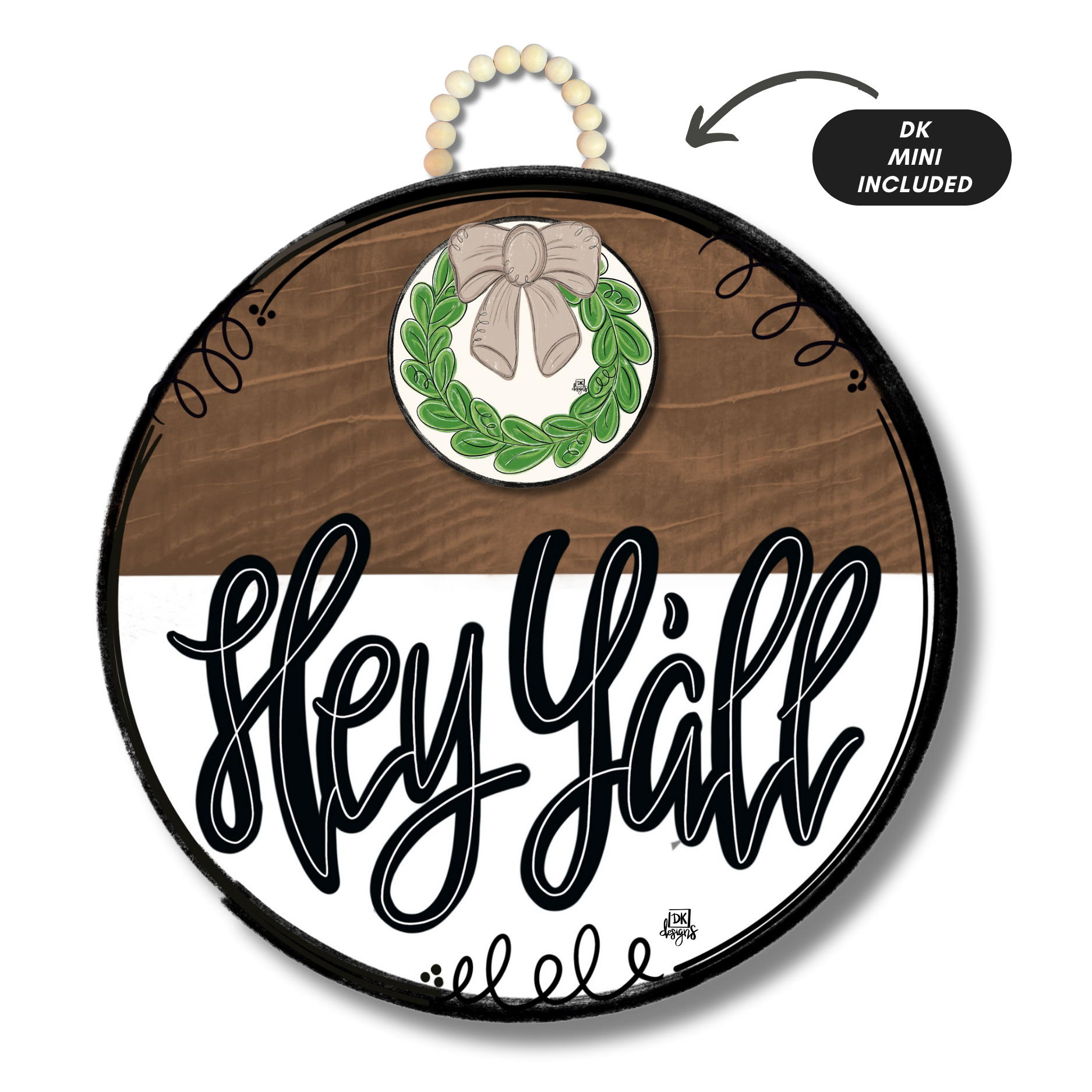 Classic Stain "Hey Y'all" Hanger + Mini