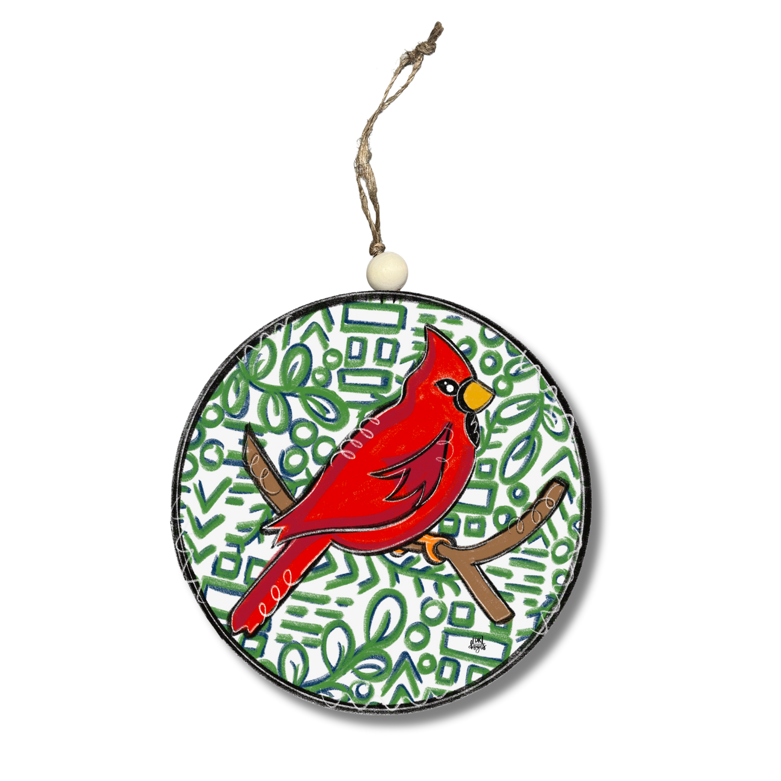 Cardinal Circle Ornament