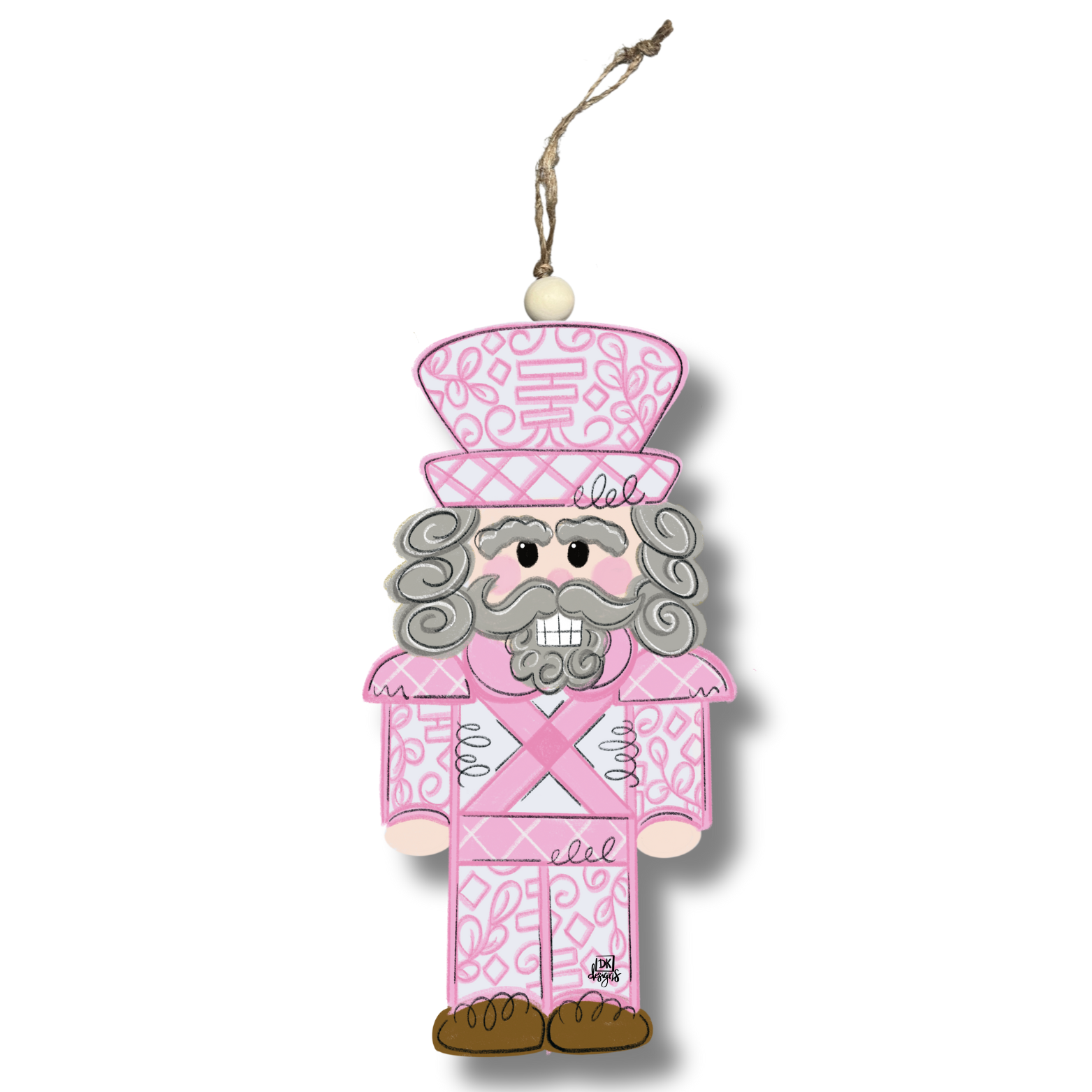 Pink Chinoiserie Nutcracker Ornament