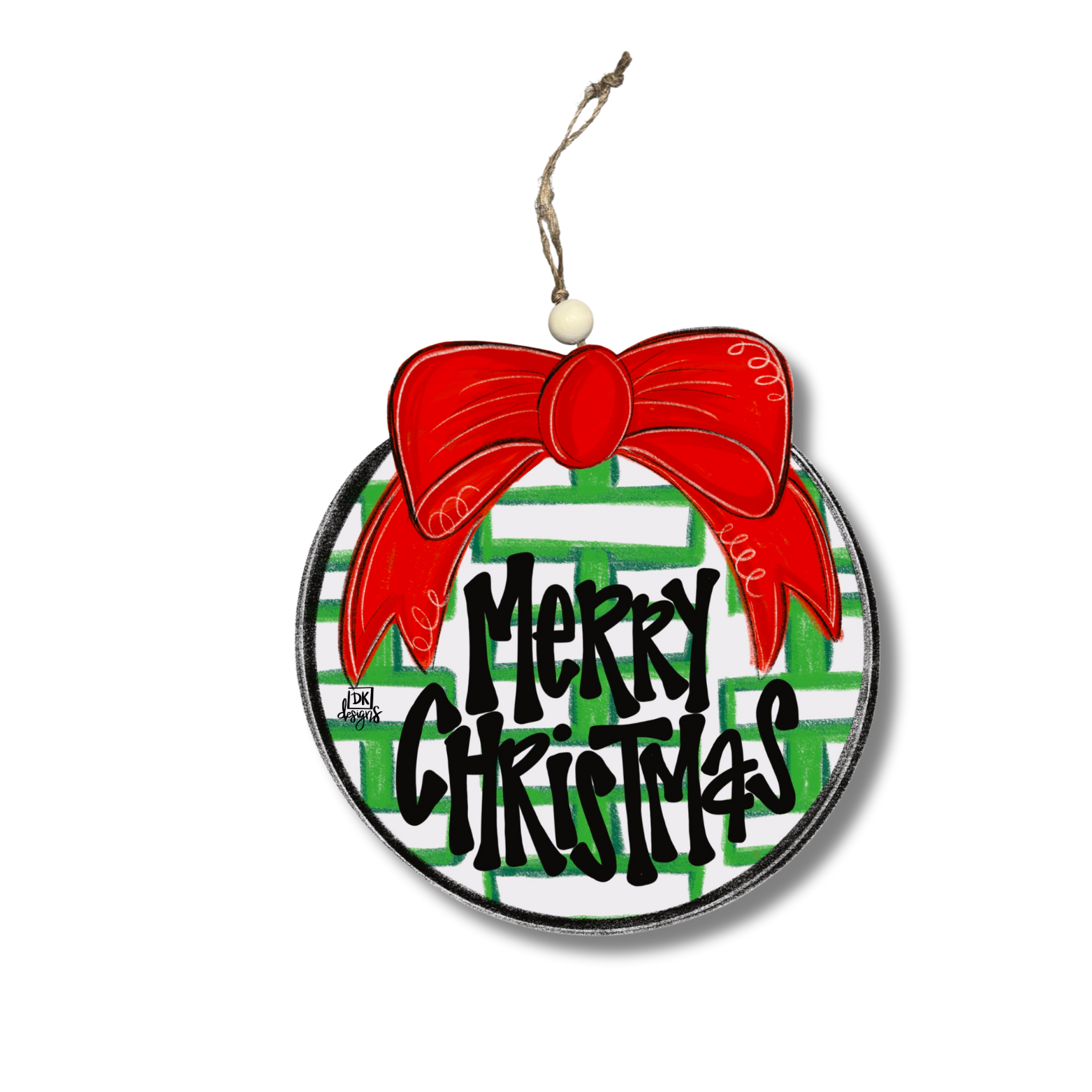Red Bow Merry Christmas Ornament