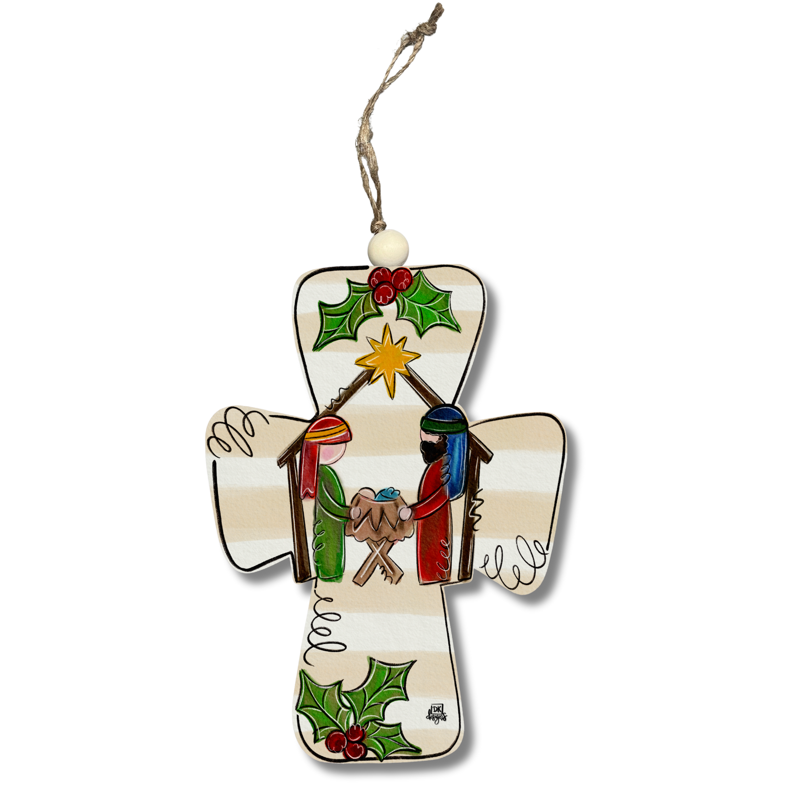 Nativity Cross Ornament