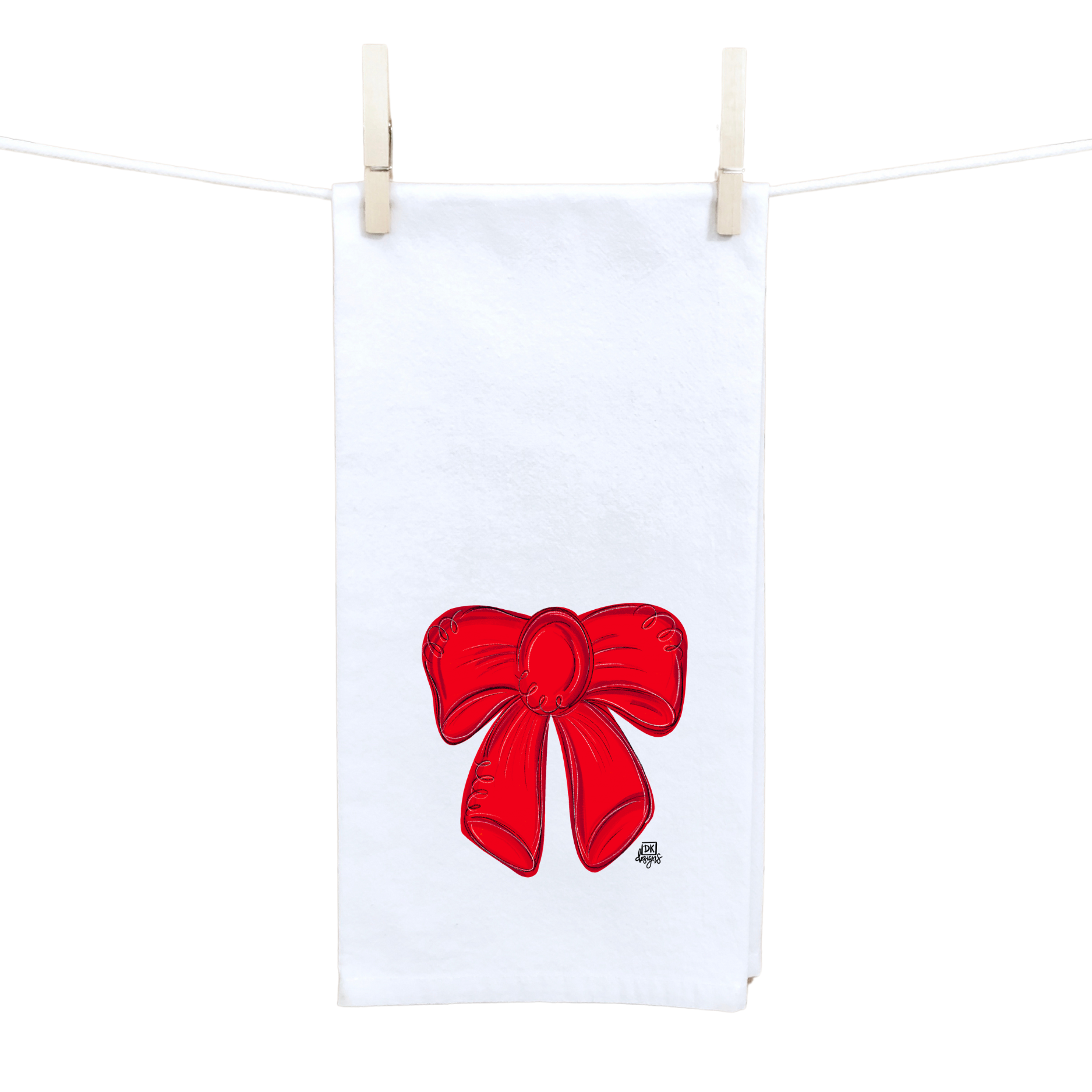 Red Bow Tea Towel