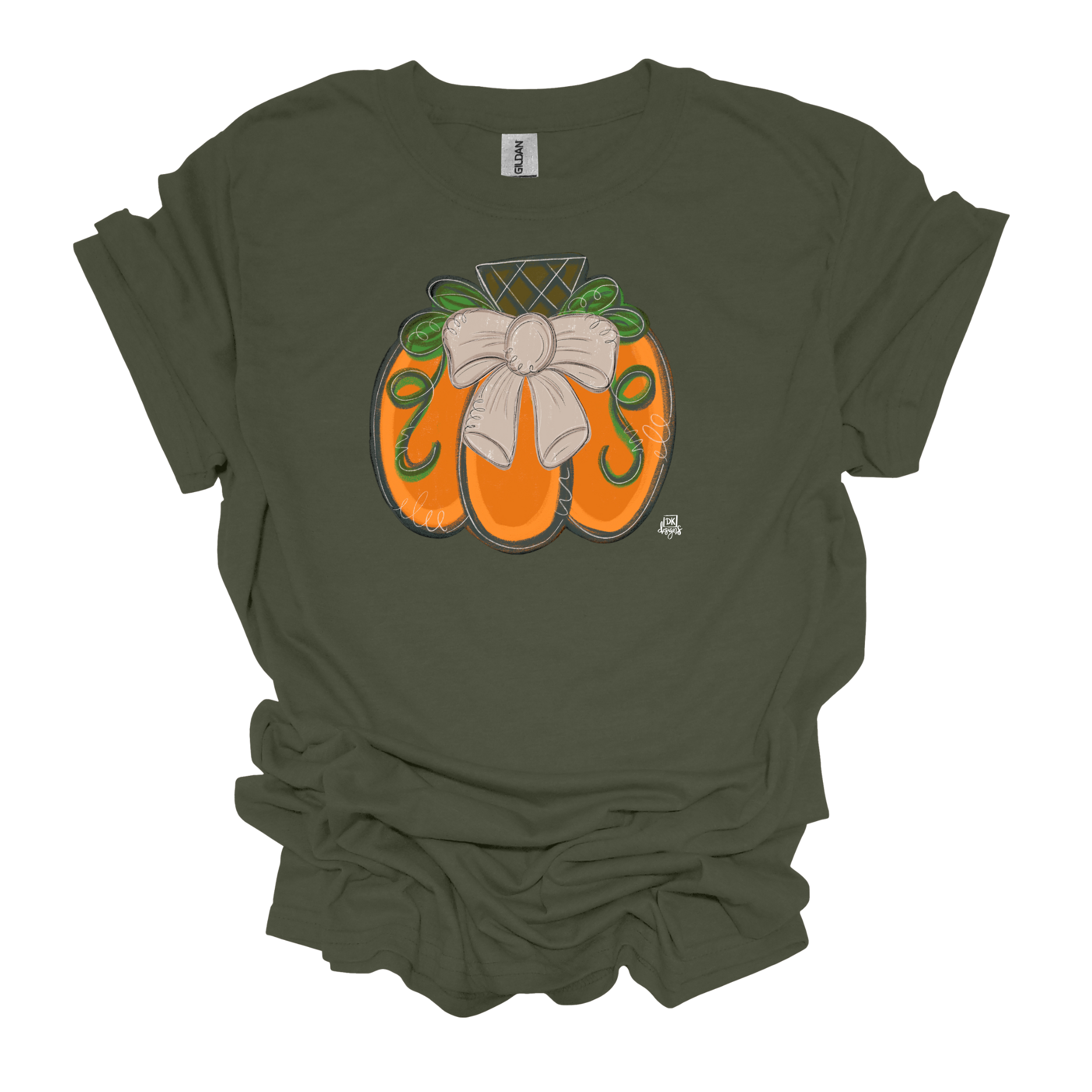 Tan Bow Pumpkin T-Shirt