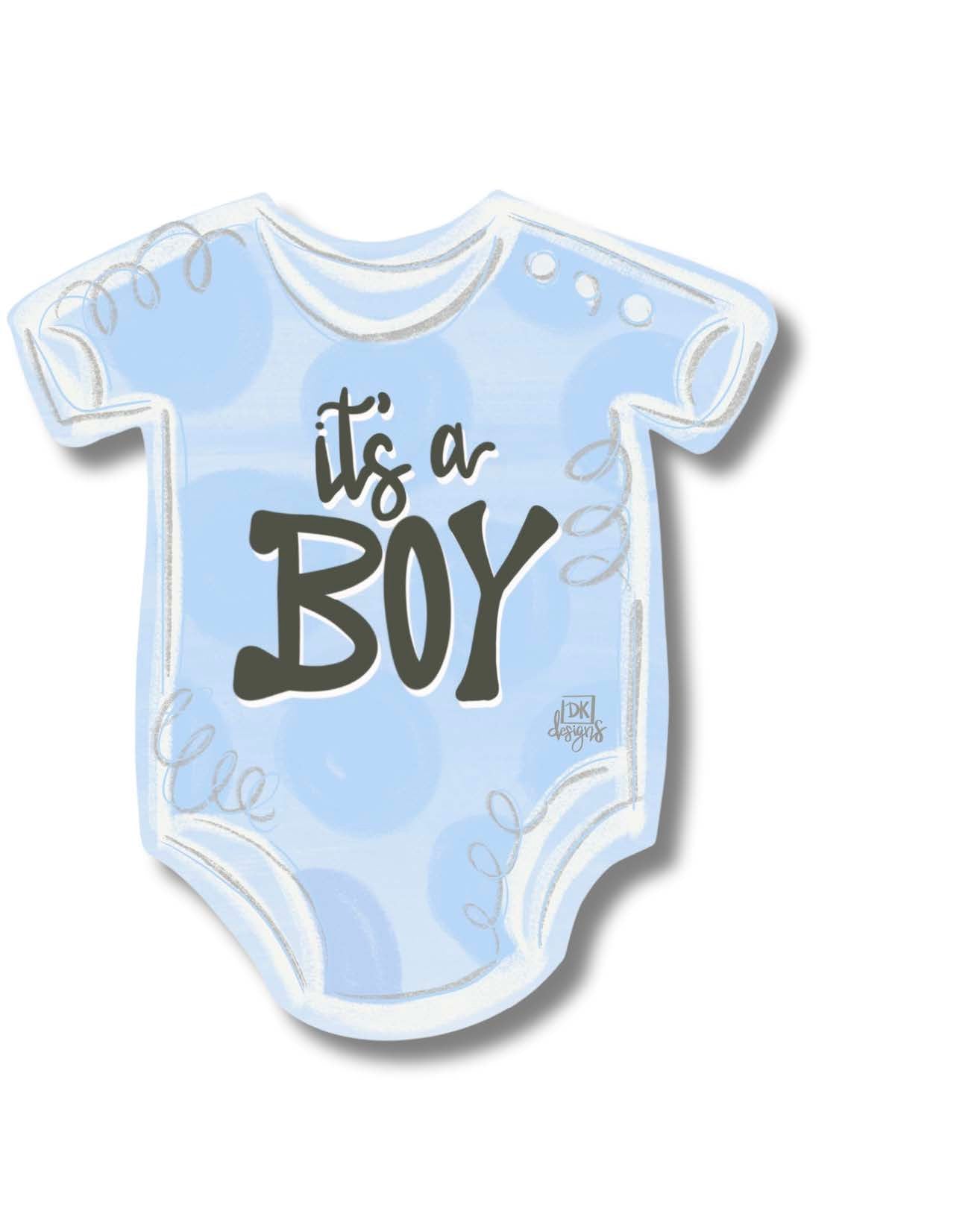 Blue Onesie - It's a Boy Door Hanger image 0